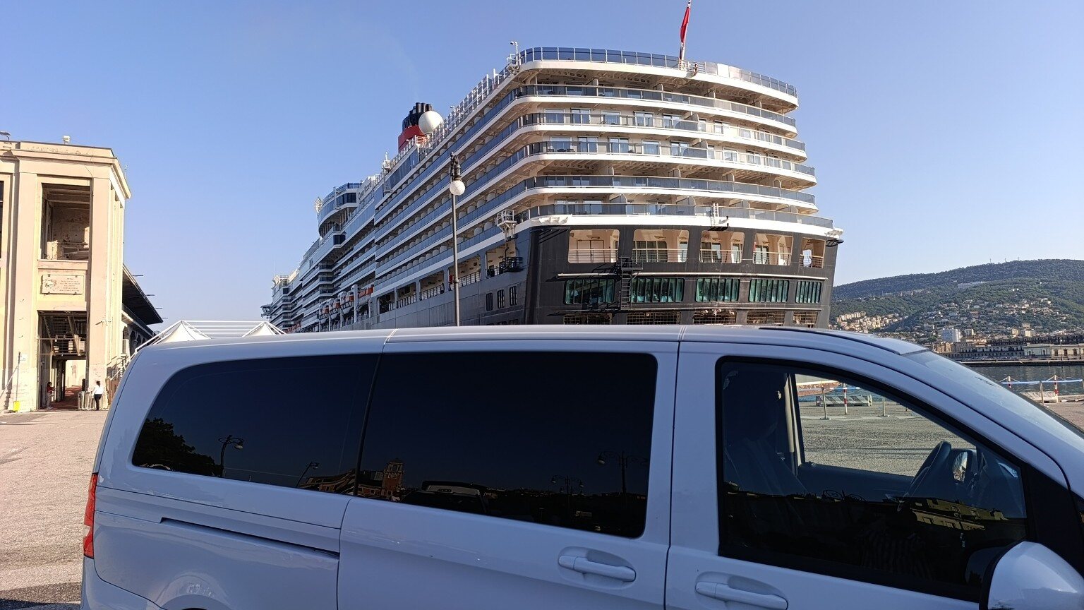 Side view of Mercedes Vito at Trieste cruise port